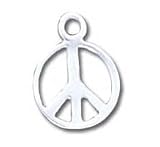 Solid Sterling Silver Peace Sign Charm