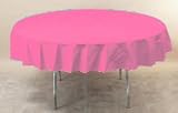 84 Plastic Round Tablecloth Hot Pink 12 pieces