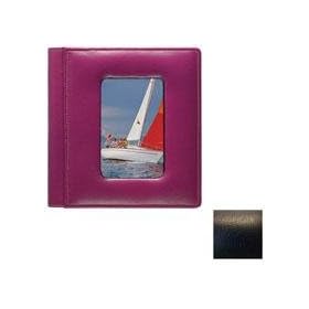 Raika #170 Handcrafted Top Grain Leather, Scrapbook Post Bound Album, with Parchment-like Sheets, and Front Cover Window, Pebble Textured Top Grain Cowhide, Color: Rodeo Black