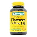 Organic Flaxseed Oil 1000mg - 120 softgels, (Good'n Natural)
