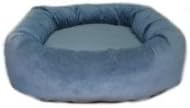 Oblong Memory Foam Donut Dog Bed Color: Navy Microvelvet, Size: Extra Large (55" L x 42" W)
