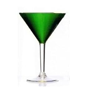 7 oz. Green Acrylic Plastic Martini Glasses by Silky Shades