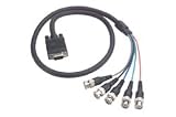 SVGA Breakout Cable, HD15 Male / 5 BNC Male, 3.0 ft, # Coax: 5