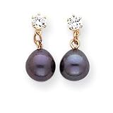 Sardelli - 14k Cubic Zirconia & Black Cultured Pearl Dangle Earrings