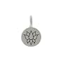 Small Round Lotus Flower Charm for Bracelets or Necklaces in Sterling Silver, #8364