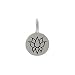 Small Round Lotus Flower Charm for Bracelets or Necklaces in Sterling Silver, #8364