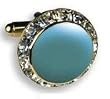 Teal with Crystal Setting