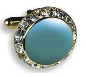 Teal with Crystal Setting