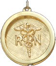 RN Registered Nurse in Shadow Box, 14K Gold Charm