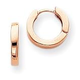 14k Rose Gold Round Hinged Hoop Earrings