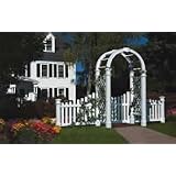 Nantucket II Arbor with Cottage Picket Wings and Trim Kit by New England Arbors