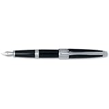 Cross Apogee, Black Star Lacquer, Fountain Pen, with Chrome Appointments and Rhodium Plated 18 Karat Gold Nib Medium (AT0126-2MD)