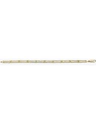 5mm 14k TriColor Diamond Cut Bracelet 7"