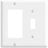 Leviton 2-Gang 1-Toggle 1-DECORA (R) Brand (R)/GFCI Device Combination Wallplate, Standard Size, Thermoset, Device Mount