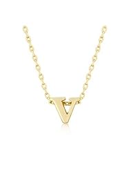 Golden Initial V Pendant Necklace