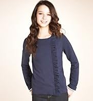 Autograph Pure Cotton Frill Jersey Blazer