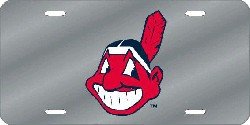 Cleveland Indians Laser Cut Silver License Plate - SET OF 6 - Sports Merchandise