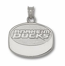 Anaheim Ducks New Puck Pendant - Sterling Silver Jewelry