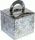 Silver Holographic Stars Balloon Weight/Favour/Gift Boxes x 10