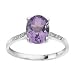 Amethyst And Diamond Ring In 9ct White Gold.