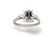 14K White Gold Genuine Emerald-cut Smoky Quartz and Diamond Ring