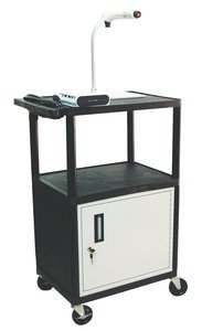 Luxor Multipurpose Cart - 400-Lb. Capacity, Locking Cabinet, Model# LP42CE-B
