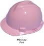MSA V-Gard cap style hard hats with pin lock suspensions, Pink