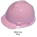 MSA V-Guard Cap Style Hard Hats with Pin Lock Suspensions - Pink