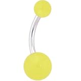 Yellow GLOW in the DARK Belly Button Ring