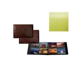 RODEO LIME GREEN pebble grain leather #178 album with 4-on-a-page pockets by Raika - 4x6