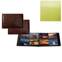 RODEO LIME GREEN pebble grain leather #178 album with 4-on-a-page pockets by Raika - 4x6