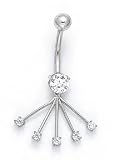 14KW BELLY RING CZ FAN - ES-1327