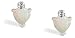 14K White Gold Genuine Heart Opal and Diamond Earrings