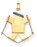 Boy Skiier Silhouette Charm, Yellow/White/Pink Gold