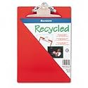 Recycled Clipboards, Plastic, Letter Size, Red Opaque