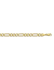 CleverEves 10K Yellow Gold 120 Light Concave Figaro Chain