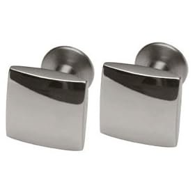 Handmade polished titanium cufflinks. Made in England