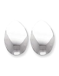 Sterling Silver Polished Oval Non-pierced Earrings QE1819"