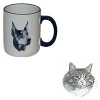 Generic Cat Country Mug, Porcelain by Rosalinde (12 oz.) by Porcelain Rosalinde