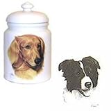 Border Collie Cookie Jar, Porcelain by Rosalinde (10' X 7')