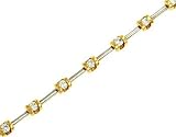 Ladies Round Bar Link Diamond Tennis Bracelet 1cttw