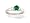 14K White Gold Round Created Emerald and Diamond 3-Stone Ring - Size 4