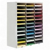 Fellowes 25071 Literature Organizer, Laminate Shell, 36 Legal Size Compartments, Dove Gray