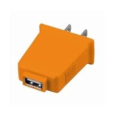 グリーンハウス コンセント型USB-ACアダプタ「エネプラグ」 オレンジ GH-ACC-USBO