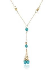 18k Gold Over Sterling Silver Turquoise Cluster Pendant Necklace, 18"
