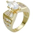 Women's Classic Line Clear Cubic Zirconia Gold Tone Ring, Size: 5-9 Women's Classic Line Clear Cubic Zirconia Gold Tone Ring, Size: 5-9