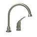 Designer Pedestal Goose Neck RV Kitchen Faucet in Satin Nickel - Great for 5th (Fifth) Wheels, Trailers, Campers and Motorhomes