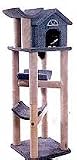 Tabby's Treehouse - green parts with beige poles - Cat Furniture Scratching Post with Sisal
