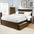 Full Atlantic Furniture Bordeaux Platform Bed with Flat Panel Footboard in Antique Walnut