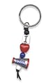I Love Cheerleading Beaded Megaphone Key Chain